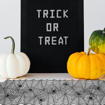 Crna čipkasta stolna runner s motivom paukove mreže za Halloween, dom i zabava dekoracije