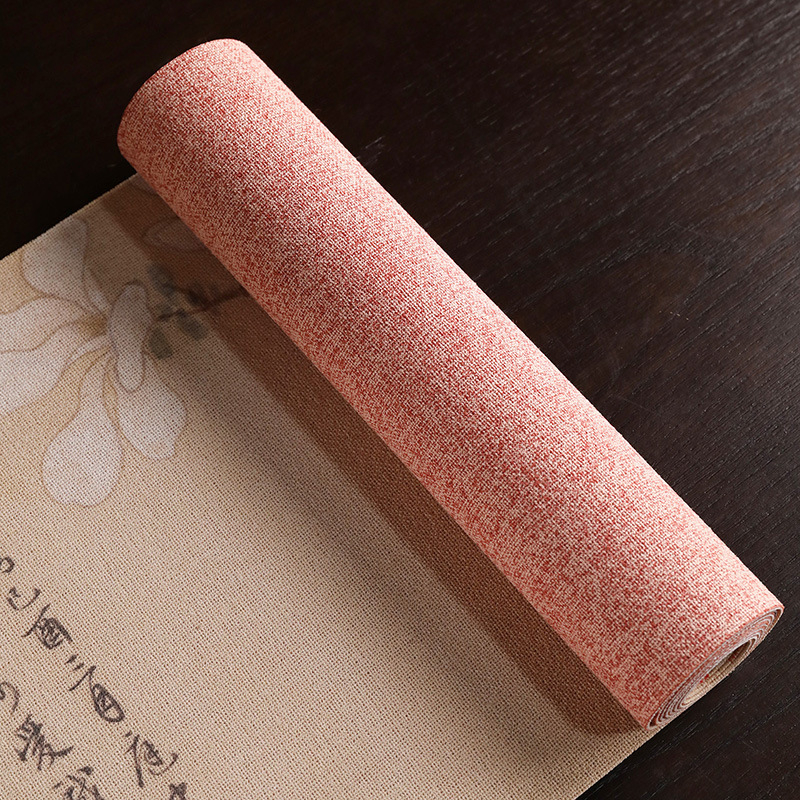 Двустранна ленена чайна подложка с геометричен принт за маса за чайна церемония, подходяща за дневна, спалня и кабинет