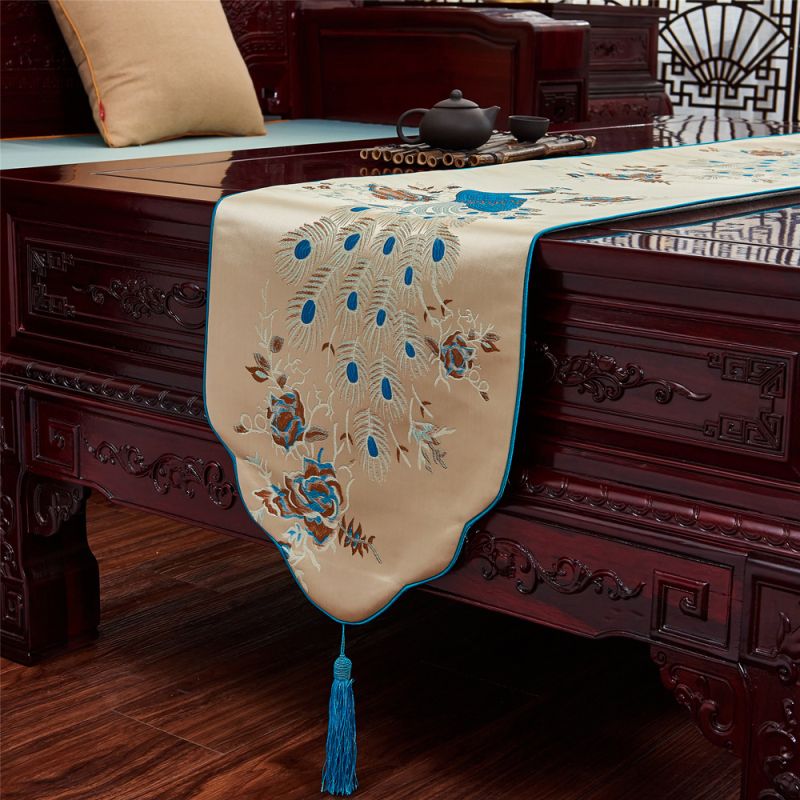 Table Flag Runner za stolom, Novi kineski stil, Zen inspiracija, Mješavina tkanina s polyesterom, Prilagodba dostupna, Kineski vjetar uzorak, Pogodno za dnevni boravak, spavaću sobu, ured