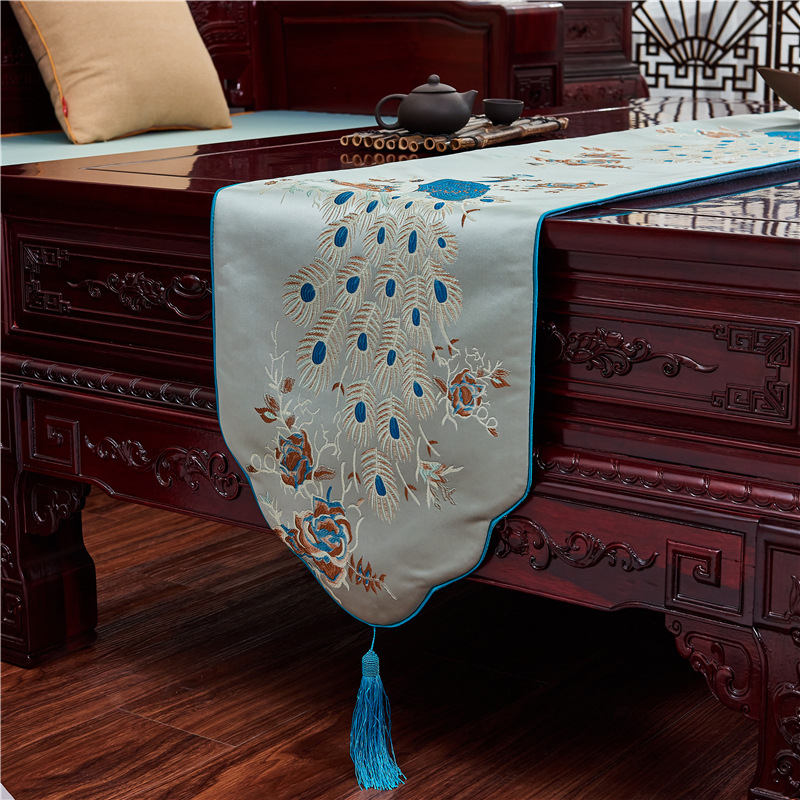 Table Flag Runner za stolom, Novi kineski stil, Zen inspiracija, Mješavina tkanina s polyesterom, Prilagodba dostupna, Kineski vjetar uzorak, Pogodno za dnevni boravak, spavaću sobu, ured