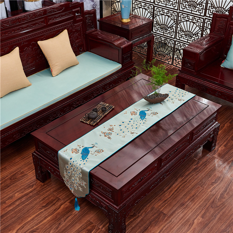 Table Flag Runner za stolom, Novi kineski stil, Zen inspiracija, Mješavina tkanina s polyesterom, Prilagodba dostupna, Kineski vjetar uzorak, Pogodno za dnevni boravak, spavaću sobu, ured