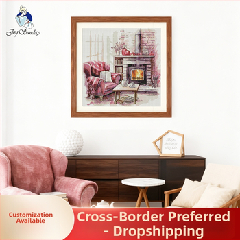 Kit de broderie cu cruci: model peisaj, stil Nordic, pânză ecologică 14ct, broderie cu cruce, marcă Needle kung fu