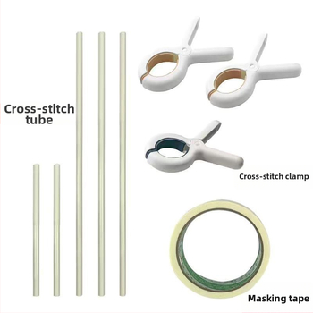 Kit de broderie în cruce cu suport pentru clipsuri, bază din material plastic, țesătură 9CT, stil Nordic