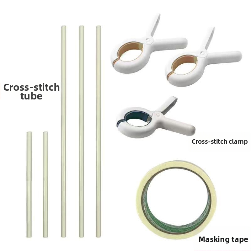 Kit de broderie în cruce cu suport pentru clipsuri, bază din material plastic, țesătură 9CT, stil Nordic