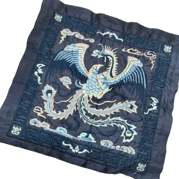 Etnička našivka s motívom crane za odjeću, poliester konac, marka Fusheng Da