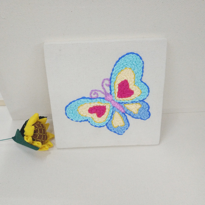 DIY set za izradu šivanja na platnu — Motivi Cvijet i Leptir, Križni bod 11-CT, Materijal Poliester-Pamučna platna