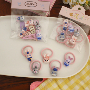 Dječja kopča za kosu – policijski zec iz crtanog filma, ručna izrada, plastika/smola, serija Princeza