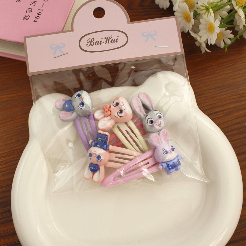 Dječja kopča za kosu – policijski zec iz crtanog filma, ručna izrada, plastika/smola, serija Princeza