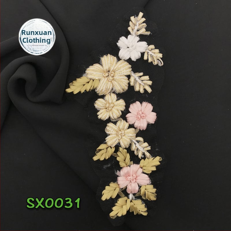 3D smolasta patch s cvijetom za odjeću - ručno izrađeni DIY dodatak, marka Runxuan Clothing
