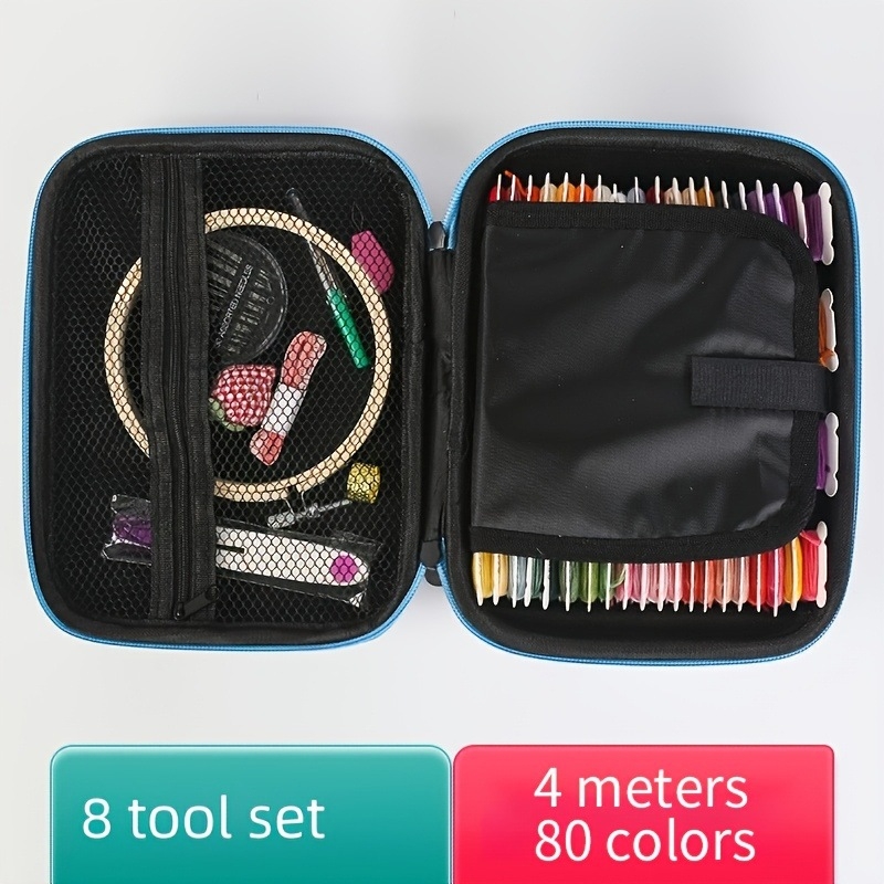 Set za krstično šivanje — Darovna kutija s nitima 80 i alatima, marke airo; Materijal: Poliester; Kategorija: Tekstilno šivanje; Vrsta: Krstično šivanje; Komplet
