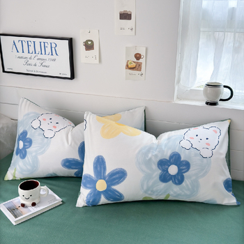 Jastučnica s crtić stilom za jednokrevetni krevet – studentska soba, cijelo godišnje korištenje (100% poliester; reaktivno tiskanje; materijal: poliester)