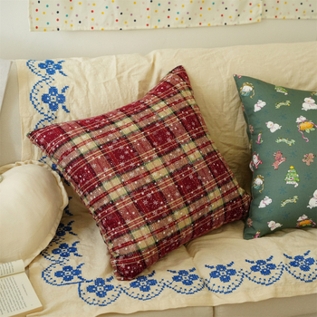 Husă pentru pernă, poliester, imprimat festiv, stil INS