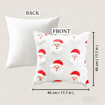 Jastučnica u američkom stilu bez umetka, s broderijom Djeda Božićnjaka, božićna dekoracija za dom