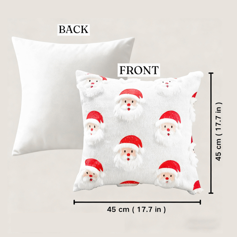 Jastučnica u američkom stilu bez umetka, s broderijom Djeda Božićnjaka, božićna dekoracija za dom