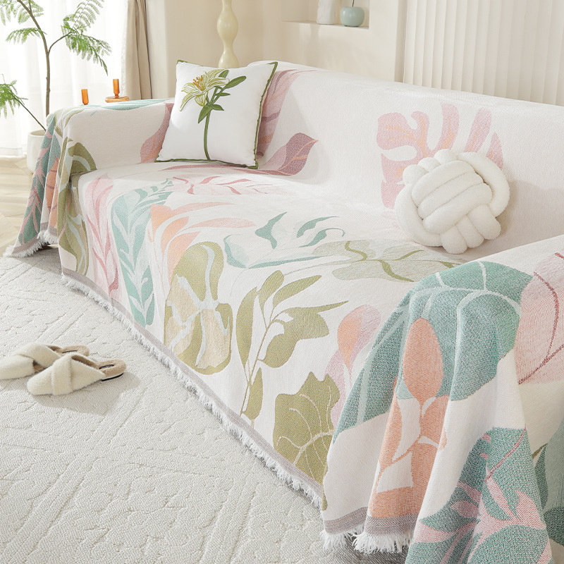 Husă de canapea chenille, stil INS, pentru canapele modulare | modele: dungi, geometrice și florale | husă/protecție împotriva prafului pentru canapea