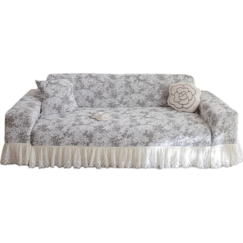 Capac de canapea din catifea jacquard, universal, stil minimalist, acoperire completă fără fermoar, imprimeu floral vegetal