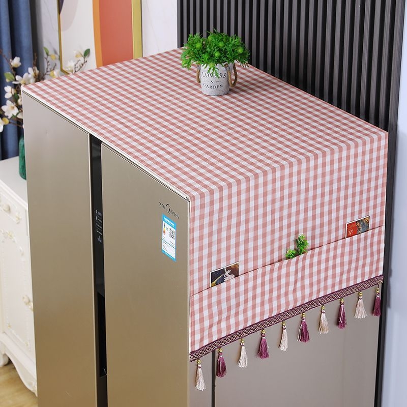 Acoperire pentru frigider pentru uși duble sau simple, poliester, stil simplu și modern, spațiu 10122