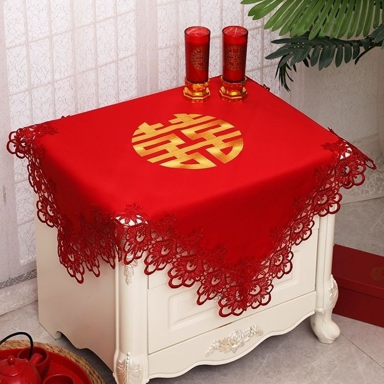 Față de masă pentru cafea – poliester, pentru sufragerie, temă de nuntă