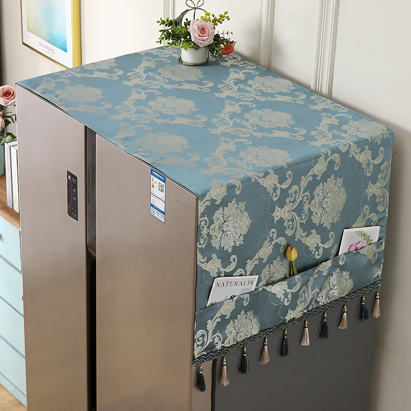 Husă de praf pentru frigider din material textil, potrivită pentru modele cu o ușă sau două, protecție împotriva prafului pentru sufragerie