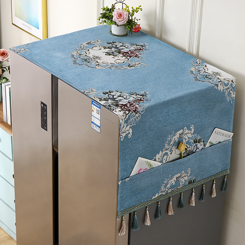 Husă de praf pentru frigider din material textil, potrivită pentru modele cu o ușă sau două, protecție împotriva prafului pentru sufragerie