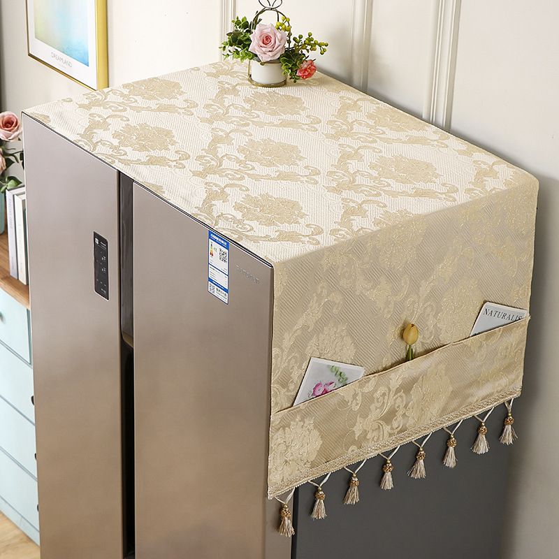 Husă de praf pentru frigider din material textil, potrivită pentru modele cu o ușă sau două, protecție împotriva prafului pentru sufragerie