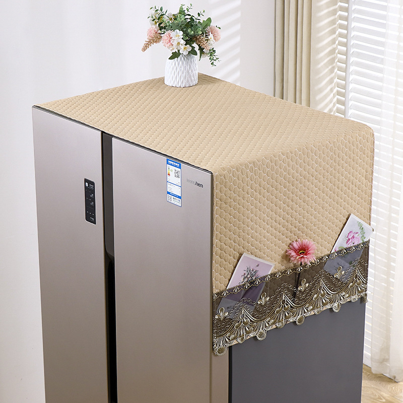 Husă de praf pentru frigider din material textil, potrivită pentru modele cu o ușă sau două, protecție împotriva prafului pentru sufragerie