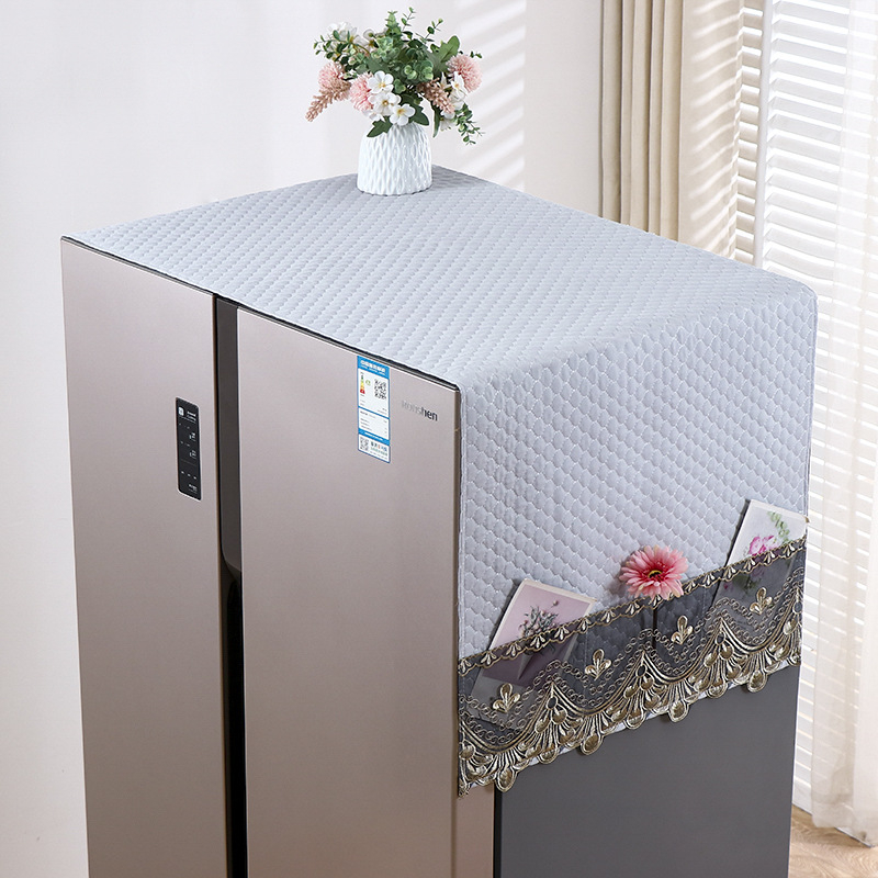 Husă de praf pentru frigider din material textil, potrivită pentru modele cu o ușă sau două, protecție împotriva prafului pentru sufragerie