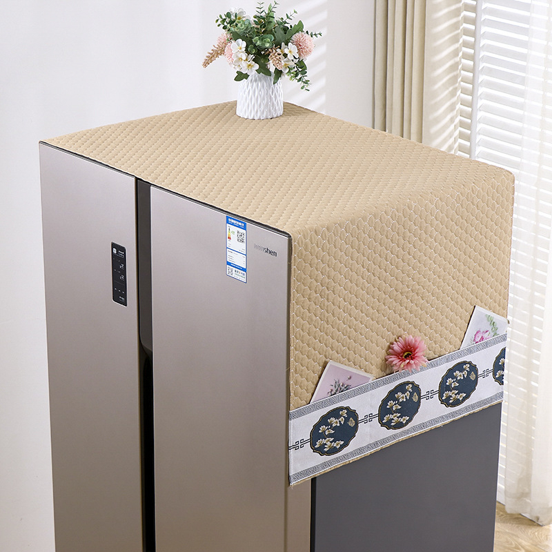 Husă de praf pentru frigider din material textil, potrivită pentru modele cu o ușă sau două, protecție împotriva prafului pentru sufragerie