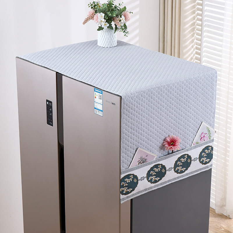 Husă de praf pentru frigider din material textil, potrivită pentru modele cu o ușă sau două, protecție împotriva prafului pentru sufragerie