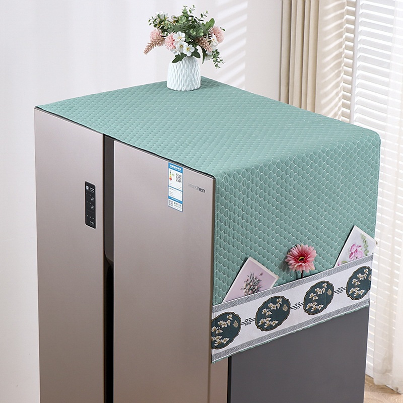 Husă de praf pentru frigider din material textil, potrivită pentru modele cu o ușă sau două, protecție împotriva prafului pentru sufragerie