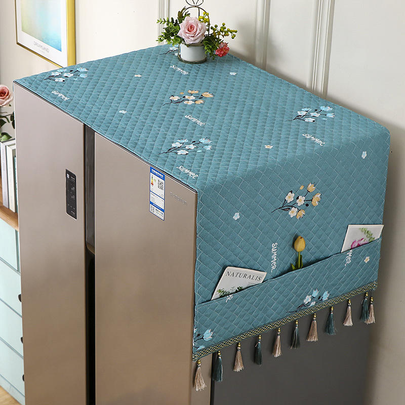 Husă de praf pentru frigider din material textil, potrivită pentru modele cu o ușă sau două, protecție împotriva prafului pentru sufragerie