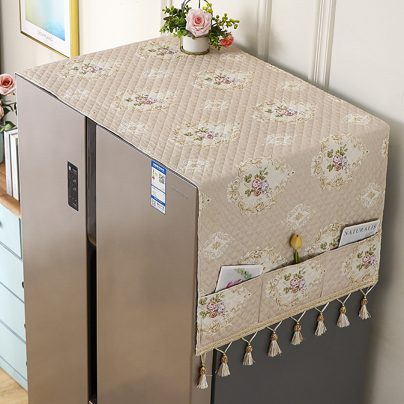 Husă de praf pentru frigider din material textil, potrivită pentru modele cu o ușă sau două, protecție împotriva prafului pentru sufragerie