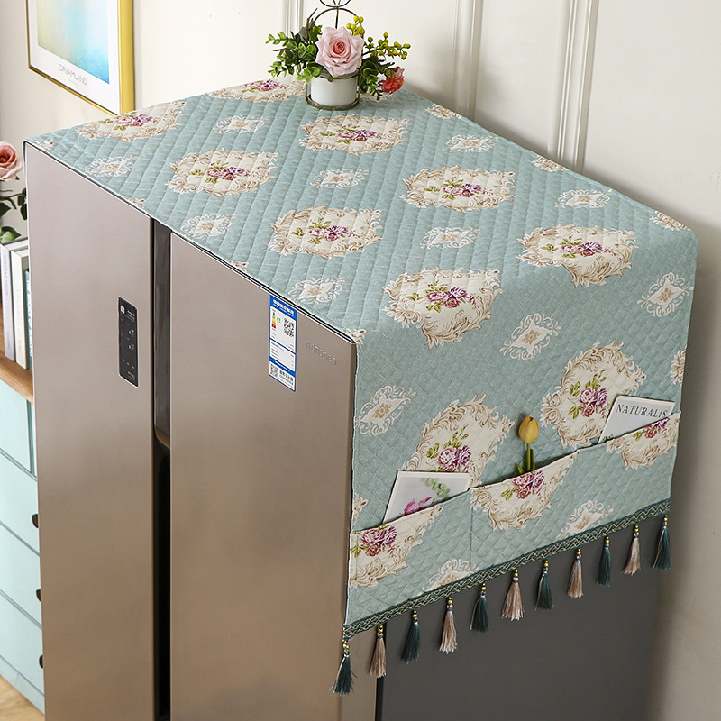 Husă de praf pentru frigider din material textil, potrivită pentru modele cu o ușă sau două, protecție împotriva prafului pentru sufragerie