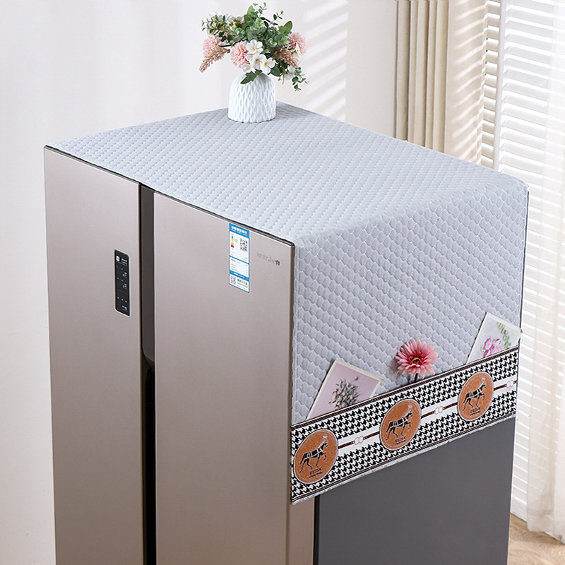 Husă de praf pentru frigider din material textil, potrivită pentru modele cu o ușă sau două, protecție împotriva prafului pentru sufragerie