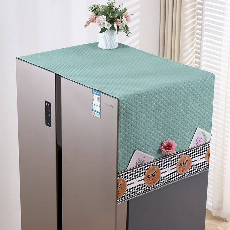 Husă de praf pentru frigider din material textil, potrivită pentru modele cu o ușă sau două, protecție împotriva prafului pentru sufragerie