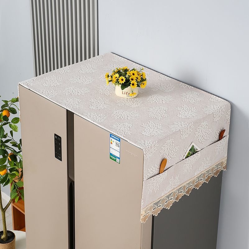 Husa dantelata pentru electrocasnice – pentru frigider și mașină de spălat cu tambur, material textil, stil simplu modern, living