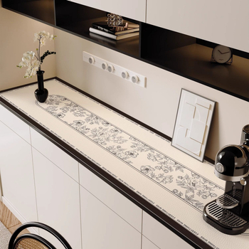 Covoraș protector pentru suprafața mesei, pentru sideboard și suport TV, dreptunghiular, stil modern minimalist, modele în dungi, grilă și floral