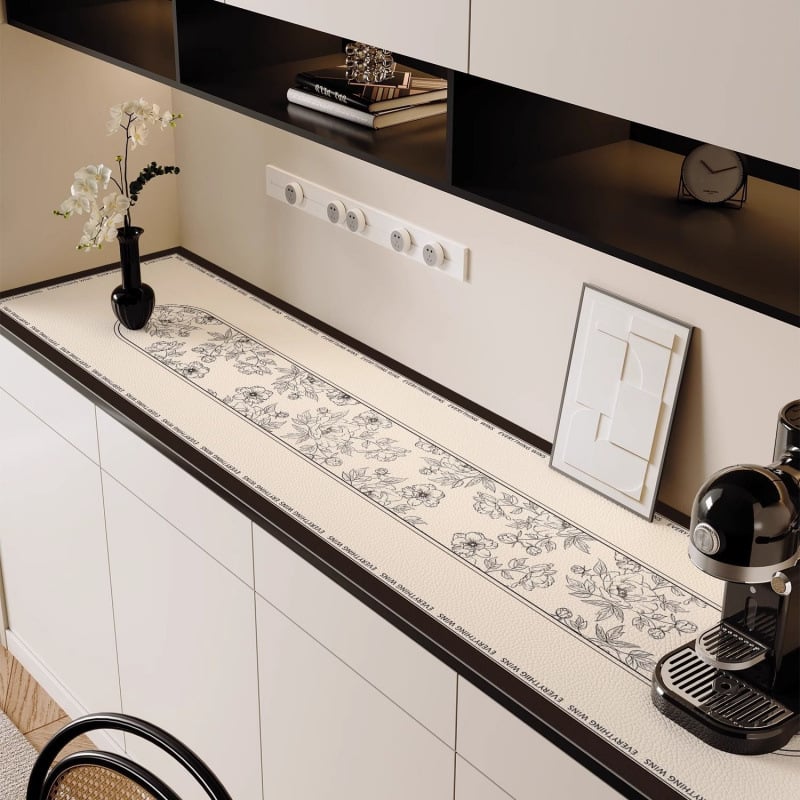 Covoraș protector pentru suprafața mesei, pentru sideboard și suport TV, dreptunghiular, stil modern minimalist, modele în dungi, grilă și floral