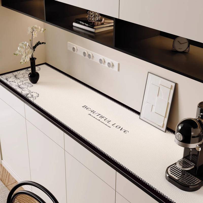 Covoraș protector pentru suprafața mesei, pentru sideboard și suport TV, dreptunghiular, stil modern minimalist, modele în dungi, grilă și floral