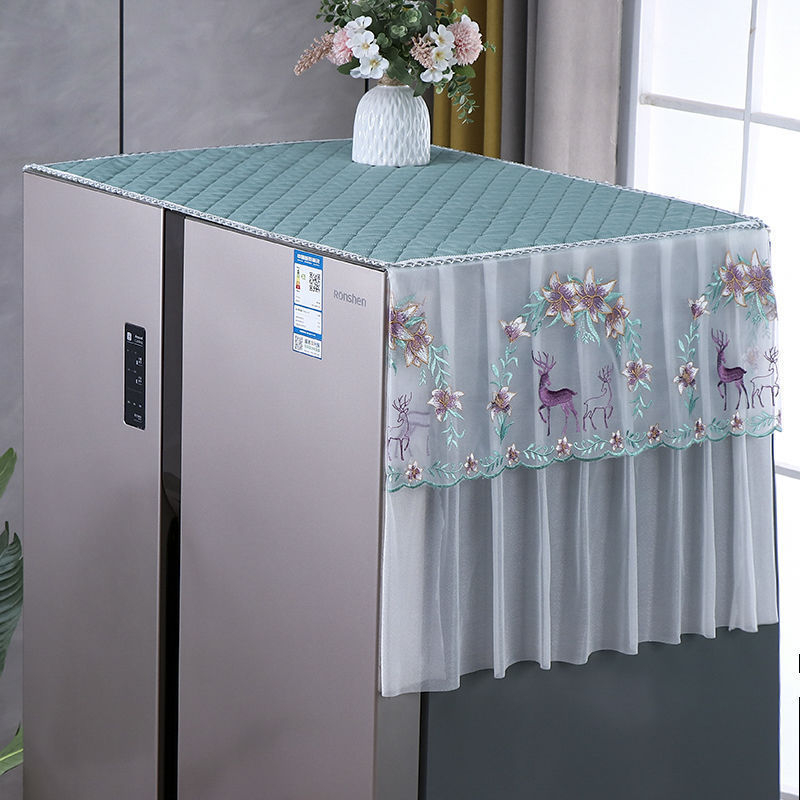 Husă de protecție împotriva prafului pentru frigider, pentru uși duble, respirabilă, potrivire universală, stil modern minimalist, sufragerie