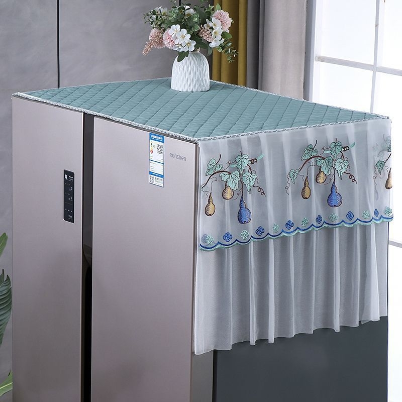 Husă de protecție împotriva prafului pentru frigider, pentru uși duble, respirabilă, potrivire universală, stil modern minimalist, sufragerie
