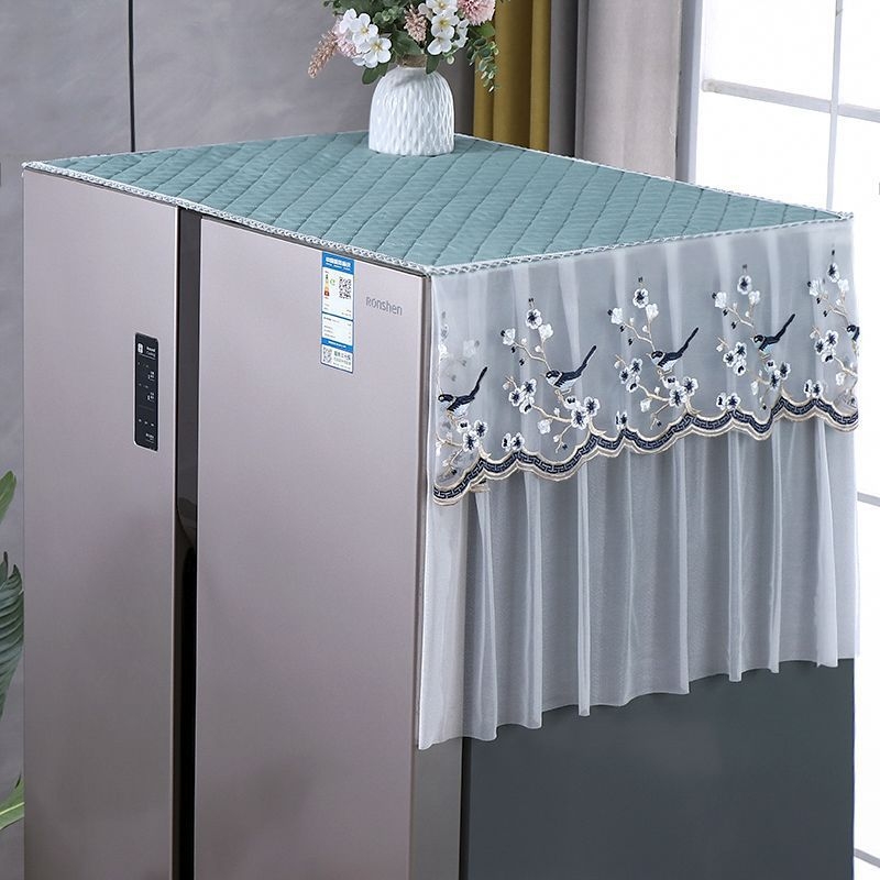 Husă de protecție împotriva prafului pentru frigider, pentru uși duble, respirabilă, potrivire universală, stil modern minimalist, sufragerie