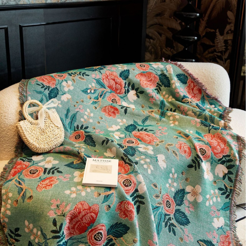 Acoperire pentru canapea în stil american, antiderapantă, patru anotimpuri, material poliester-bumbac