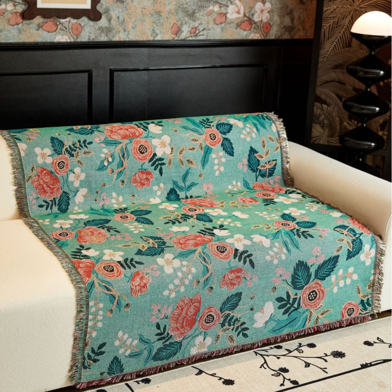 Acoperire pentru canapea în stil american, antiderapantă, patru anotimpuri, material poliester-bumbac