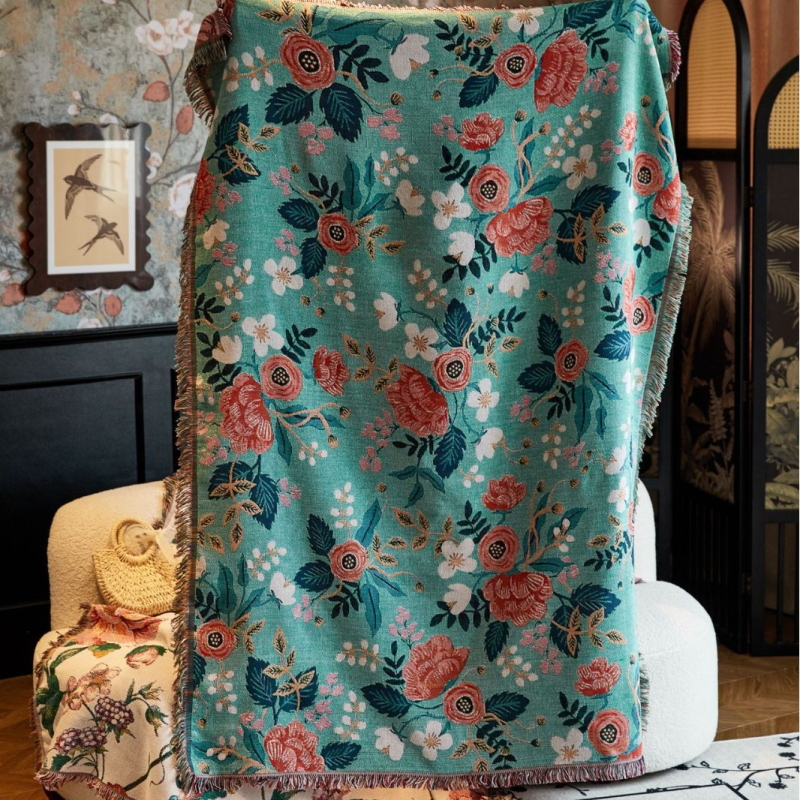 Acoperire pentru canapea în stil american, antiderapantă, patru anotimpuri, material poliester-bumbac