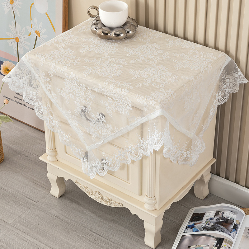 Husă din dantelă pentru măsuța de cafea rotundă, pentru living