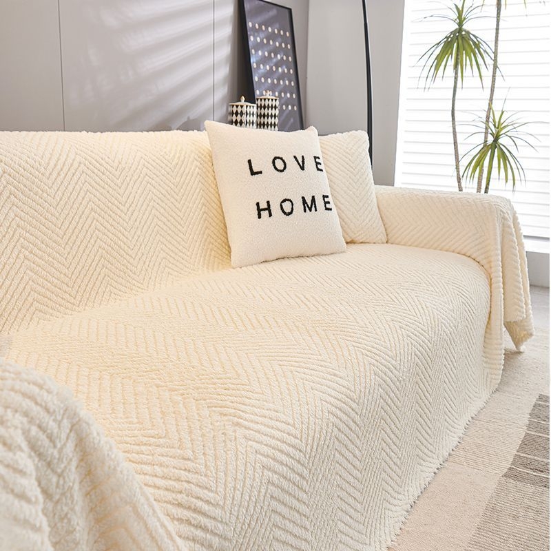 Husă din velur pentru canapea, sufragerie, protecție împotriva zgârieturilor pisicilor, stil simplu și modern, universal pentru toate anotimpurile