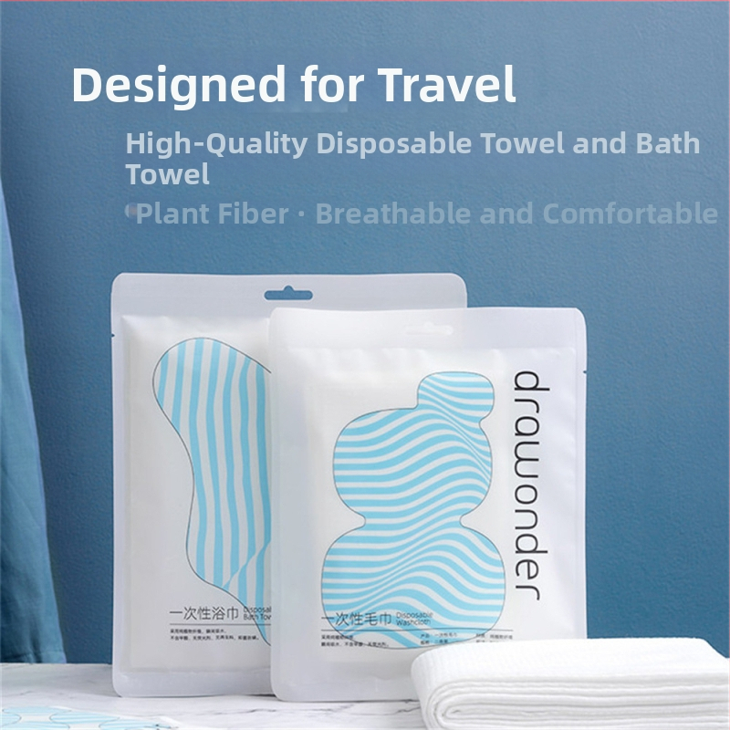 Ühekordne vannirätik – 100% taimsetest kiududest, eraldi pakendis, paksendatud kudumine, lihtne kudumine, vees imendumine 0–5 s, kohandatav töötlemine, eraldi märgis saadaval