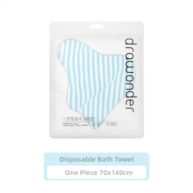 Ühekordne vannirätik – 100% taimsetest kiududest, eraldi pakendis, paksendatud kudumine, lihtne kudumine, vees imendumine 0–5 s, kohandatav töötlemine, eraldi märgis saadaval