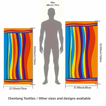 Prosop de plajă/băi din microfibră - Absorbant, uscare rapidă, fir 150D, 200-300 g, Finisaj prin imprimare